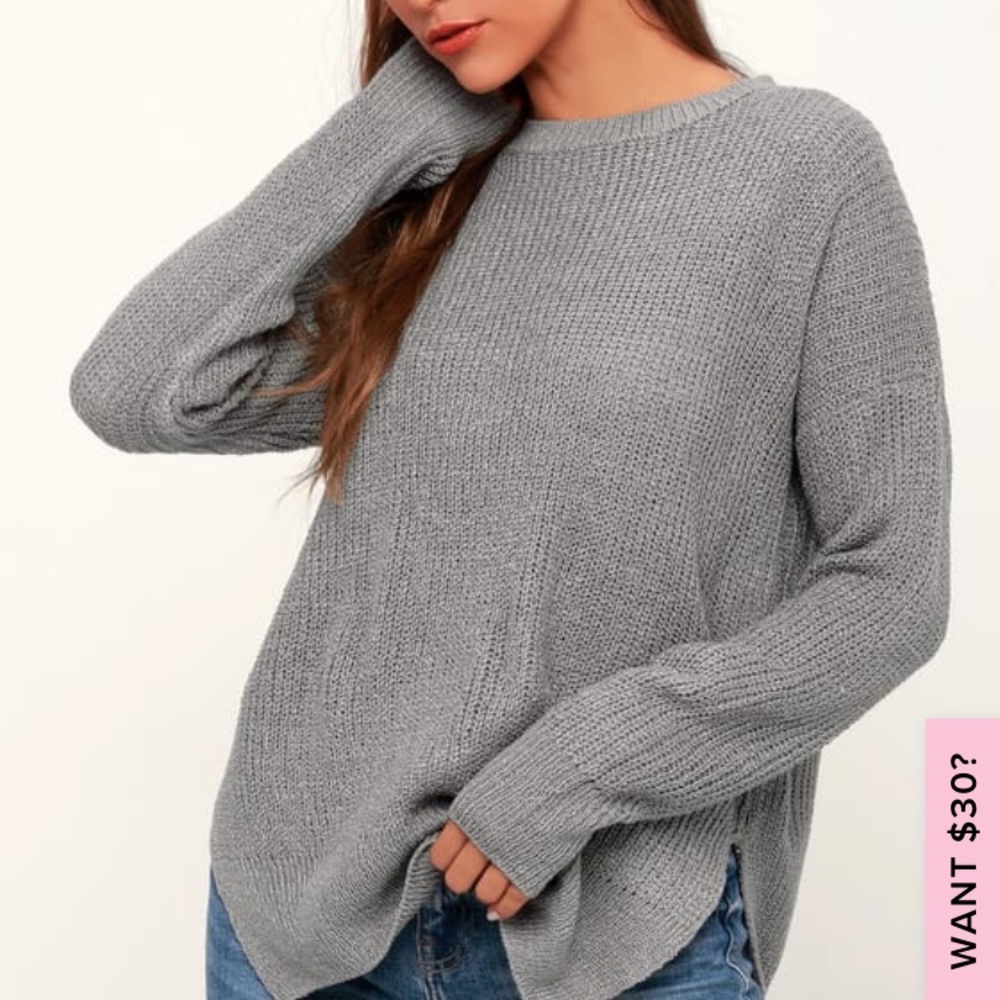 Lulus Alyssa grey knit sweater